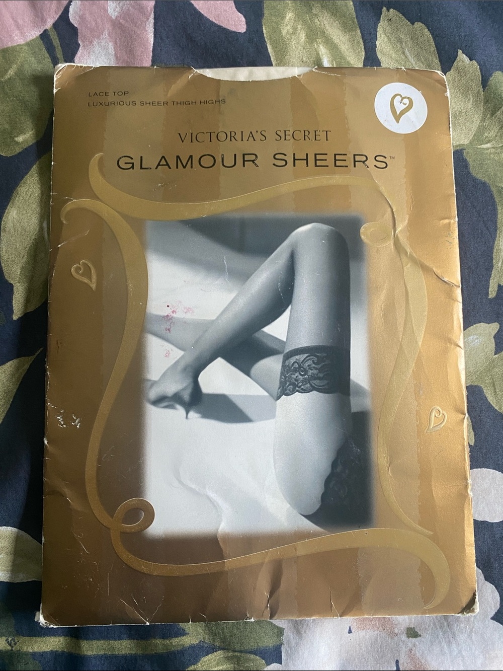 Victoria's Secret Glamour Sheers Thigh Highs - Gold and Black
